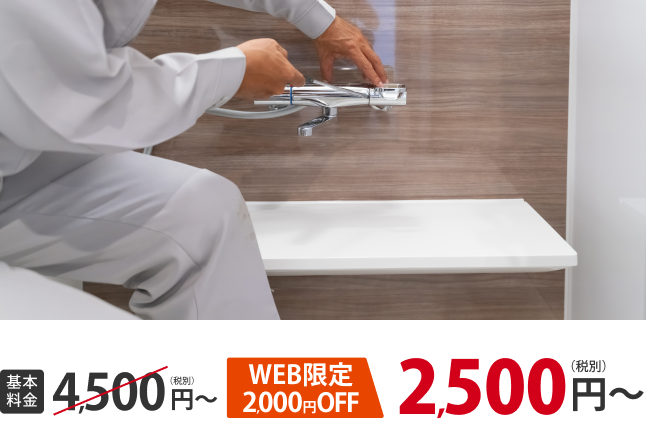基本料金4,500円→WEB限定2000円OFF 2,500円〜